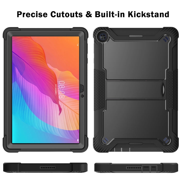 For Huawei MatePad T 10s / 10 Silicone + PC Shockproof Protective Case with Holder(Black) - Huawei by buy2fix | Online Shopping UK | buy2fix