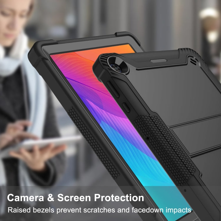 For Huawei MatePad T 10s / 10 Silicone + PC Shockproof Protective Case with Holder(Black) - Huawei by buy2fix | Online Shopping UK | buy2fix