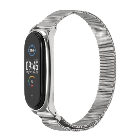For Xiaomi Mi Band 6 / 5 / 4 / 3 Mijobs Milan Magnetic Plus Stainless Steel Watch Band(Silver) by MIJOBS