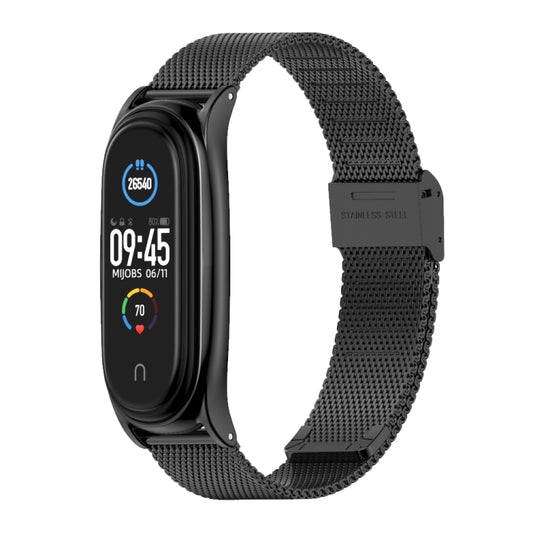 For Xiaomi Mi Band 6 / 5 / 4 / 3 Mijobs Milan Buckle Plus Stainless Steel Watch Band(Black) by MIJOBS