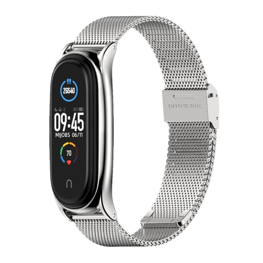 For Xiaomi Mi Band 6 / 5 / 4 / 3 Mijobs Milan Buckle Plus Stainless Steel Watch Band(Silver) by MIJOBS