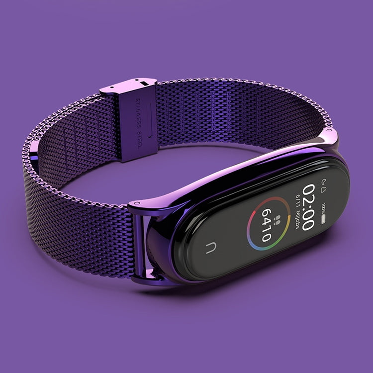 For Xiaomi Mi Band 6 / 5 / 4 / 3 Mijobs Milan Buckle Plus Stainless Steel Watch Band(Purple) - Watch Bands by MIJOBS | Online Shopping UK | buy2fix