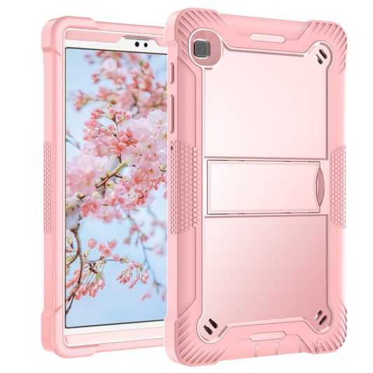 For Samsung Galaxy Tab A7 Lite T225/T220 Silicone + PC Shockproof Protective Case with Holder(Rose Gold) by buy2fix