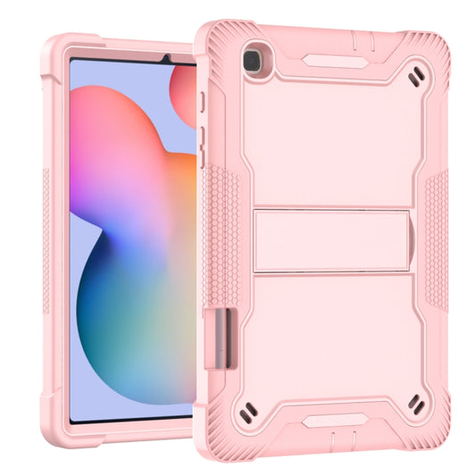 For Samsung Galaxy Tab S6 Lite Silicone + PC Shockproof Protective Case with Holder(Rose Gold) by buy2fix