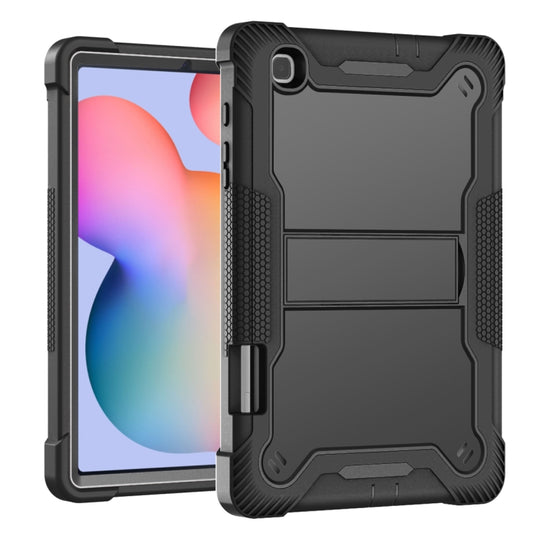 For Samsung Galaxy Tab S6 Lite Silicone + PC Shockproof Protective Case with Holder(Black) by buy2fix