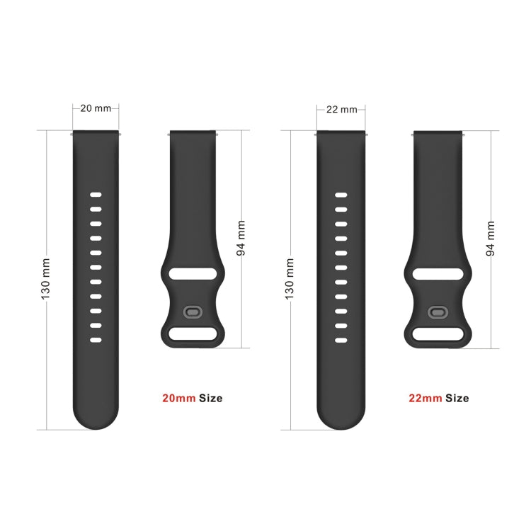 22mm For Amazfit GTS 2e Butterfly Buckle Silicone Watch Band(Black) - Watch Bands by buy2fix | Online Shopping UK | buy2fix