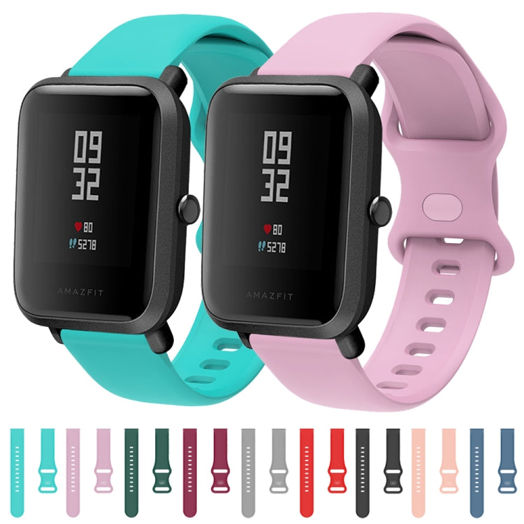 22mm For Amazfit GTS 2e Butterfly Buckle Silicone Watch Band(Black) - Watch Bands by buy2fix | Online Shopping UK | buy2fix