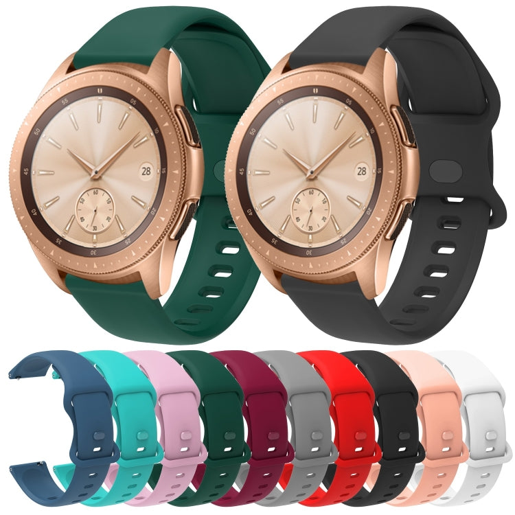 20mm For Garmin Venu / Samsung Galaxy Watch Active 2 Universal Inner Back Buckle Perforation Silicone Watch Band(Black) by buy2fix