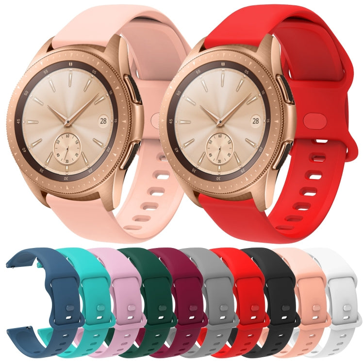 22mm For Apex 46mm / Apex Pro / Ticwatch Pro 3 Universal Inner Back Buckle Perforation Silicone Watch Band(Wine Red) by buy2fix