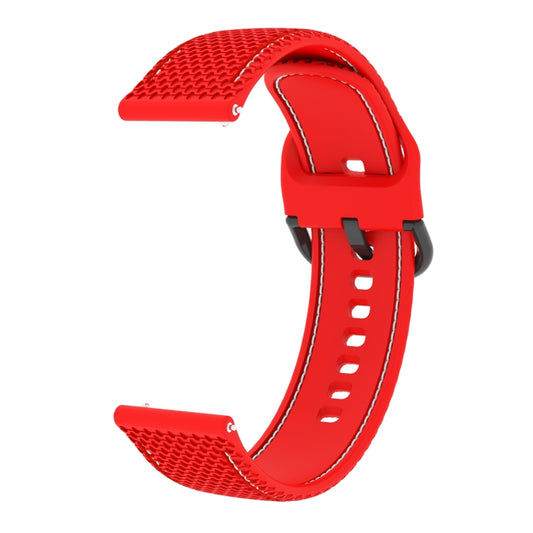 20mm For Samsung Galaxy Watch Active 2 Two-color Stitching Silicone Watch Band(Red) by buy2fix