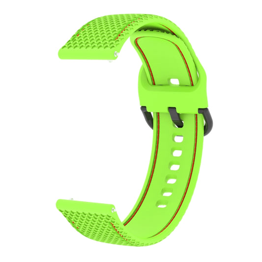 20mm For Samsung Galaxy Watch Active 2 Two-color Stitching Silicone Watch Band(Green) by buy2fix