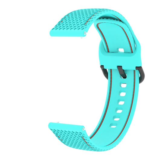 20mm For Samsung Galaxy Watch Active 2 Two-color Stitching Silicone Watch Band(Mint Green) by buy2fix
