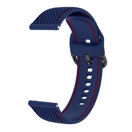 20mm For Samsung Galaxy Watch Active 2 Two-color Stitching Silicone Watch Band(Midnight Blue) by buy2fix