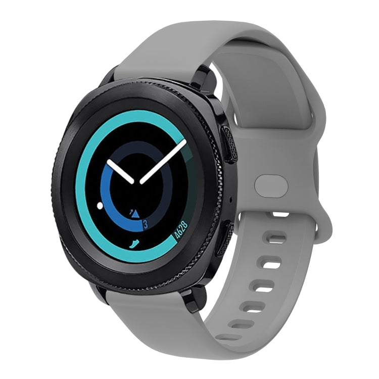 20mm For Amazfit GTS4 / GTS4 mini / GTS3 Universal Inner Back Buckle Perforation Silicone Watch Band(Grey) - Watch Bands by MIJOBS | Online Shopping UK | buy2fix