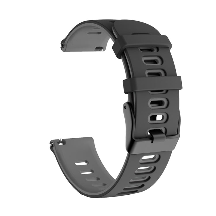 22mm For Xiaomi Haylou RT RS3 LS04 / LS05S Universal Two-color Silicone Watch Band(Black Grey) - Watch Bands by MIJOBS | Online Shopping UK | buy2fix