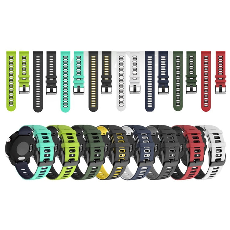 22mm For Xiaomi Haylou RT RS3 LS04 / LS05S Universal Two-color Silicone Watch Band(Green Black) - Watch Bands by MIJOBS | Online Shopping UK | buy2fix