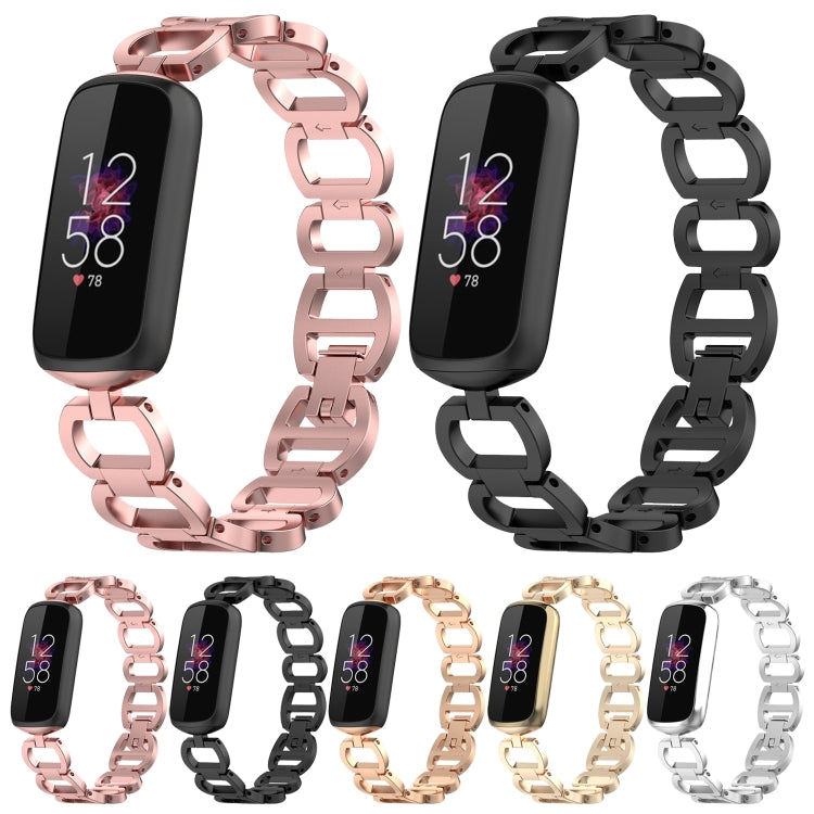For Fitbit Luxe Special Edition Metal Bracelet Watch Band(Rose Gold) by buy2fix