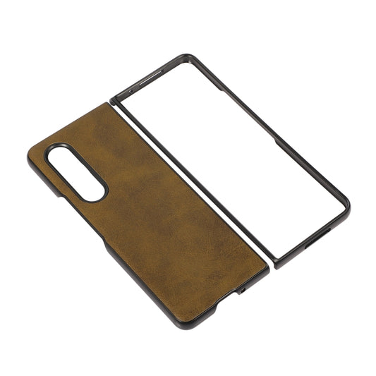 For Samsung Galaxy Z Fold3 5G Two-color Cowhide Texture PU Shockproof Protective Case(Green) by buy2fix