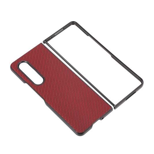 For Samsung Galaxy Z Fold3 5G Carbon Fiber Texture Shockproof Protective Case(Red) by buy2fix