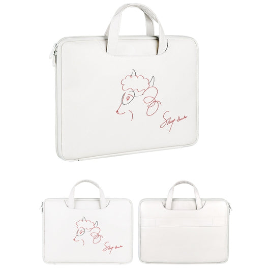 ST01KT Lightweight PU Printed Laptop Bag, Size:14.1-15.4 inch(Sheep Head) by buy2fix
