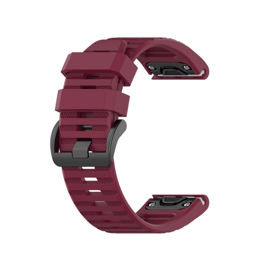 For Garmin Fenix 6 22mm Smart Watch Quick Release Silicon Watch Band(Wine Red) by buy2fix