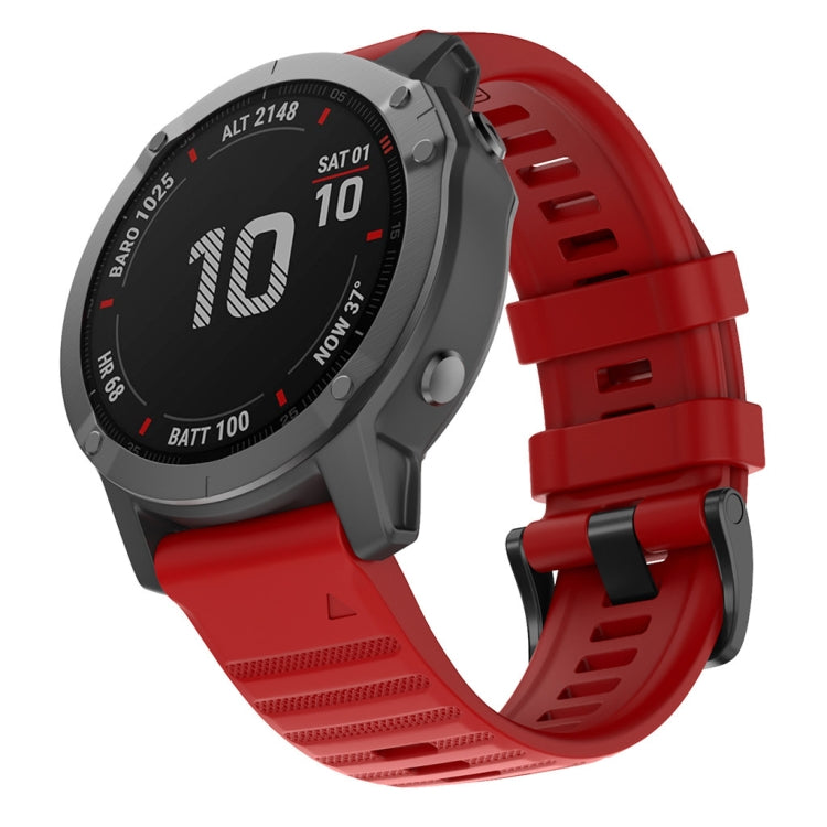 For Garmin Fenix 7X / 6X 26mm Smart Watch Quick Release Silicon Watch Band(Red) - Watch Bands by buy2fix | Online Shopping UK | buy2fix