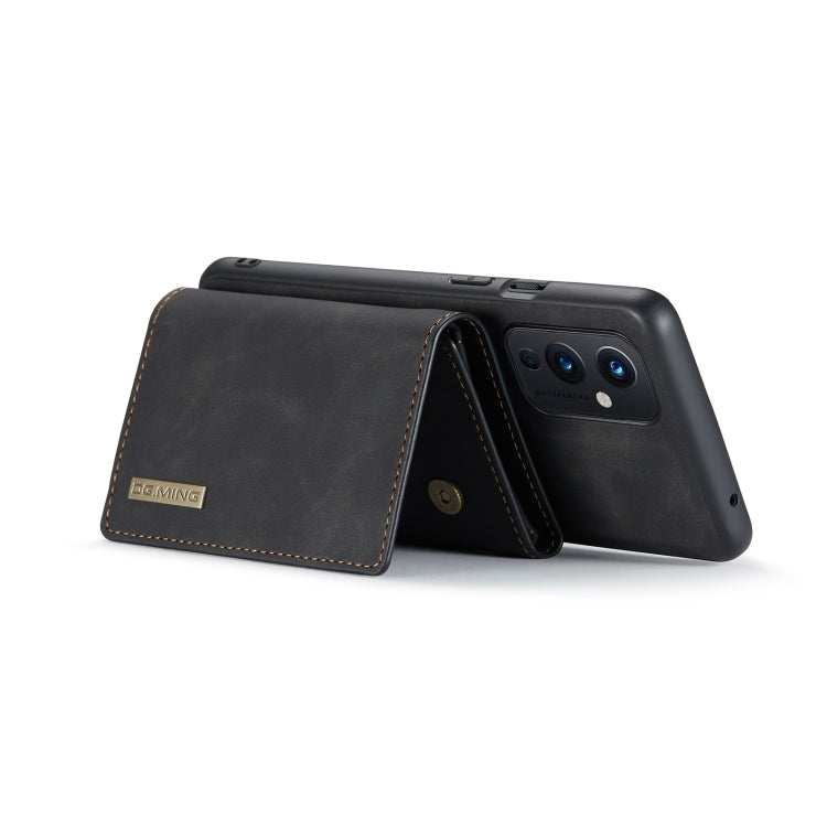 For OnePlus 9 (EU/NA) DG.MING M1 Series 3-Fold Multi Card Wallet Back Cover Shockproof Case with Holder Function(Black) - by DG.MING | Online Shopping UK | buy2fix