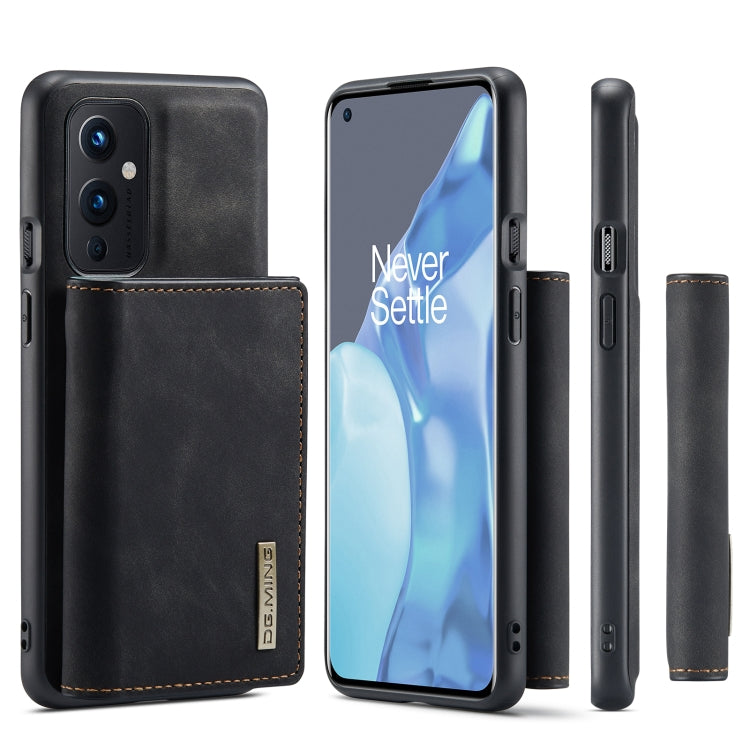For OnePlus 9 (EU/NA) DG.MING M1 Series 3-Fold Multi Card Wallet Back Cover Shockproof Case with Holder Function(Black) - by DG.MING | Online Shopping UK | buy2fix