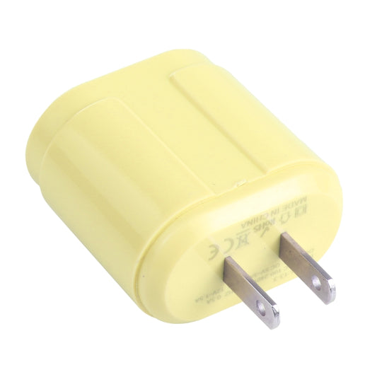 13-3 QC3.0 Single USB Interface Macarons Travel Charger, US Plug(Yellow) by buy2fix