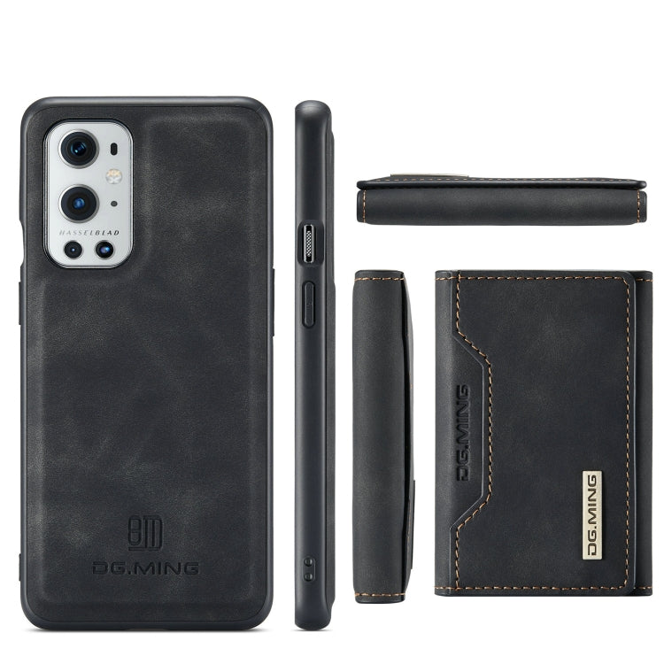 For OnePlus 9 Pro DG.MING M2 Series 3-Fold Multi Card Bag Back Cover Shockproof Case with Wallet & Holder Function(Black) by DG.MING