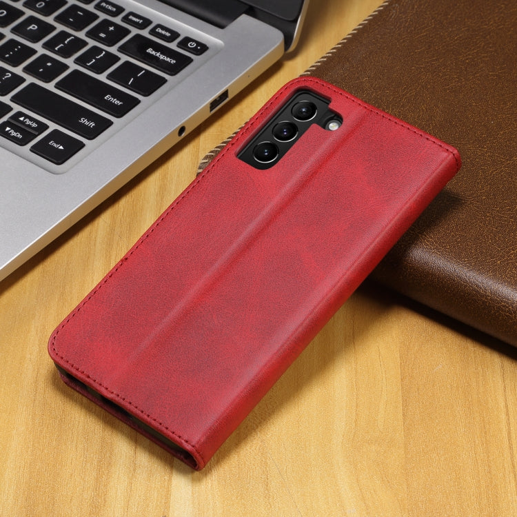 For Samsung Galaxy S21 FE GUSSIM Business Style Horizontal Flip Leather Case with Holder & Card Slots & Wallet(Red) by GUSSIM