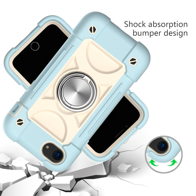 Shockproof Silicone + PC Protective Case with Dual-Ring Holder For iPhone 6/6s/7/8/SE 2022 / SE 2020(Ice Blue) by buy2fix