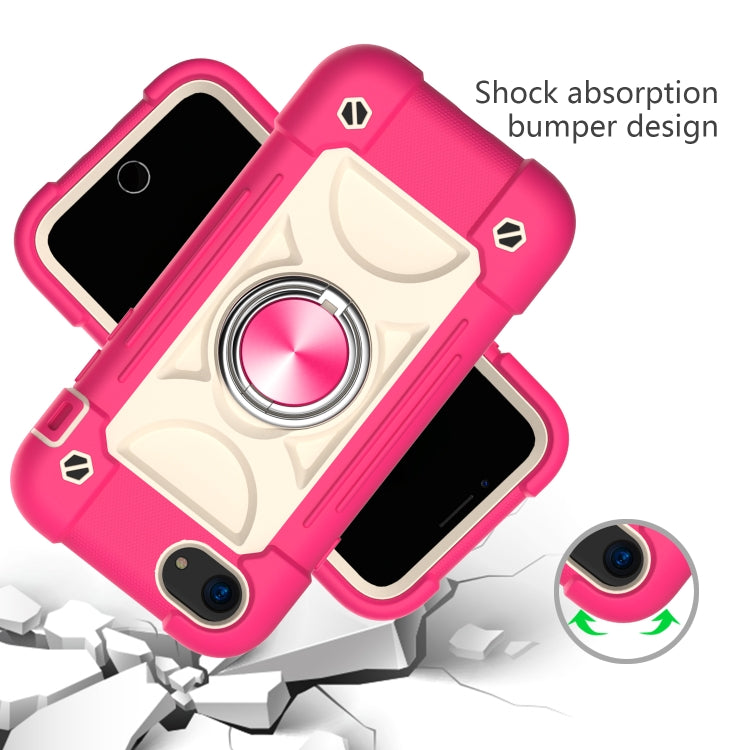 Shockproof Silicone + PC Protective Case with Dual-Ring Holder For iPhone 6/6s/7/8/SE 2022 / SE 2020(Rose Red) by buy2fix