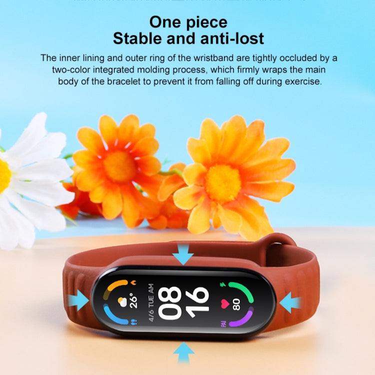 For Xiaomi Mi Band 6 / 5 Universal Silicone Leather Texture Watch Band(Blue) - Watch Bands by MIJOBS | Online Shopping UK | buy2fix