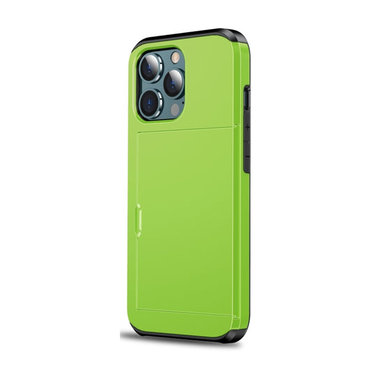For iPhone 13 mini Shockproof Armor Protective Case with Slide Card Slot (Green) by buy2fix