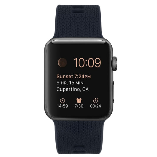 Silicone Watch Band For Apple Watch Series 9&8&7 41mm / SE 3&SE 2&6&SE&5&4 40mm / 3&2&1 38mm(Midnight Blue) by buy2fix