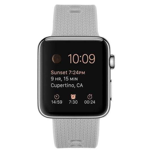 Silicone Watch Band For Apple Watch Series 9&8&7 41mm / SE 3&SE 2&6&SE&5&4 40mm / 3&2&1 38mm(Rock White) by buy2fix