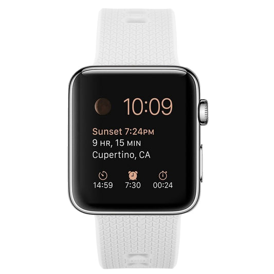 Silicone Watch Band For Apple Watch Ultra 49mm&Watch Ultra 2 49mm / Series 9&8&7 45mm / SE 3&SE 2&6&SE&5&4 44mm / 3&2&1 42mm(White) by buy2fix