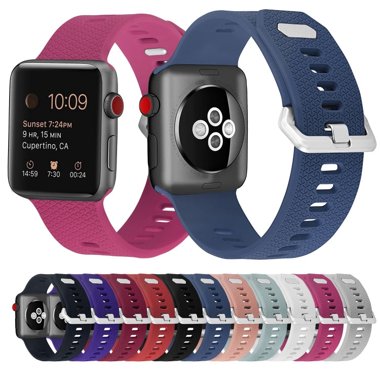 Silicone Watch Band For Apple Watch Ultra 49mm&Watch Ultra 2 49mm / Series 9&8&7 45mm / SE 3&SE 2&6&SE&5&4 44mm / 3&2&1 42mm(Retro Rose) by buy2fix