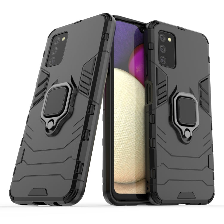 For Samsung Galaxy A03s 164mm PC + TPU Shockproof Protective Case with Magnetic Ring Holder(Black) - Galaxy Phone Cases by buy2fix | Online Shopping UK | buy2fix