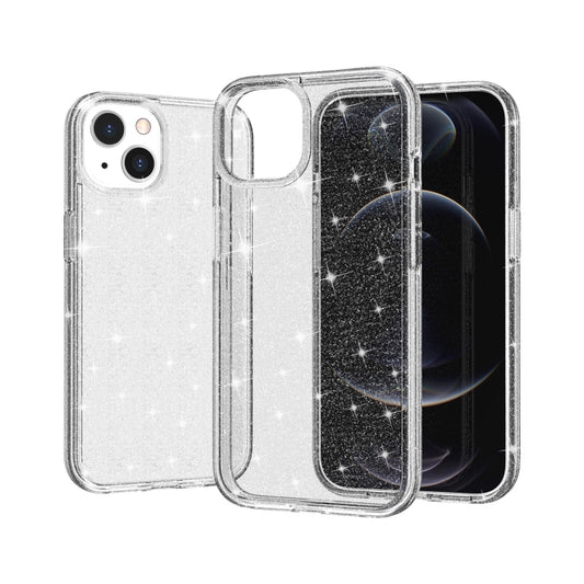 For iPhone 13 Shockproof Terminator Style Glitter Powder Protective Case(White) by buy2fix