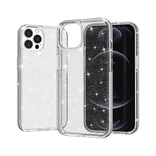 For iPhone 13 Pro Shockproof Terminator Style Glitter Powder Protective Case (White) by buy2fix