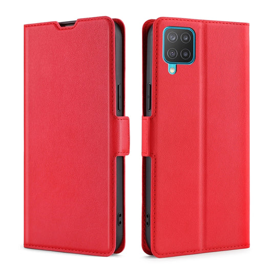 For Samsung Galaxy M12 / F12 Ultra-thin Voltage Side Buckle PU + TPU Horizontal Flip Leather Case with Holder & Card Slot(Red) by buy2fix