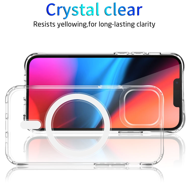 For iPhone 13 mini Magsafe Case Magnetic Ring Clear Crystal Acrylic +TPU Four-corner Airbag Shockproof Case (Transparent) - iPhone 13 mini Cases by buy2fix | Online Shopping UK | buy2fix