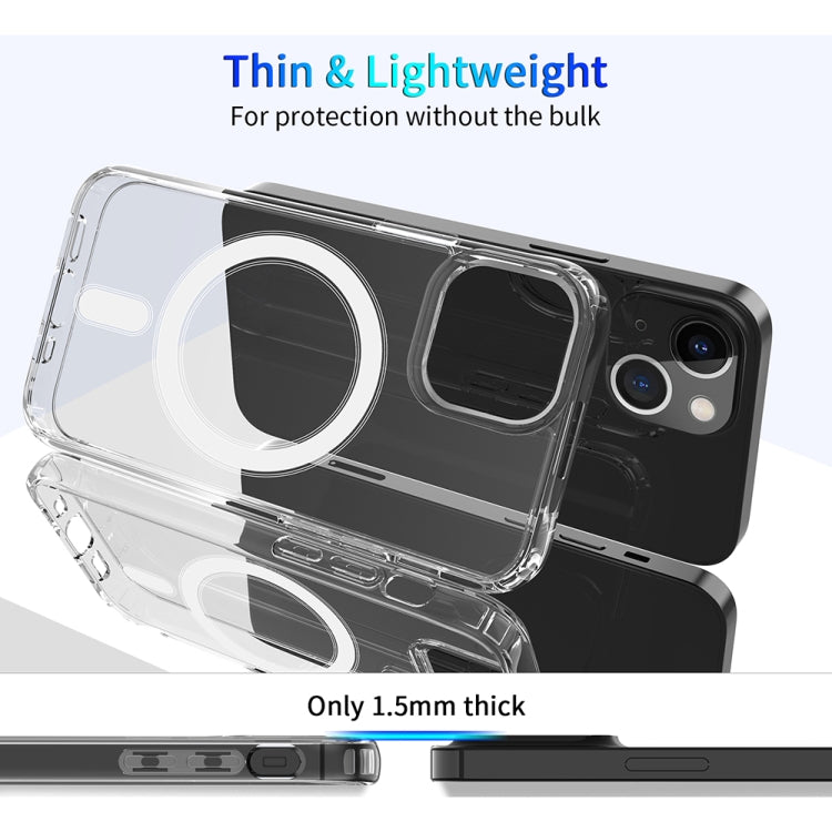 For iPhone 13 mini Magsafe Case Magnetic Ring Clear Crystal Acrylic +TPU Four-corner Airbag Shockproof Case (Transparent) - iPhone 13 mini Cases by buy2fix | Online Shopping UK | buy2fix