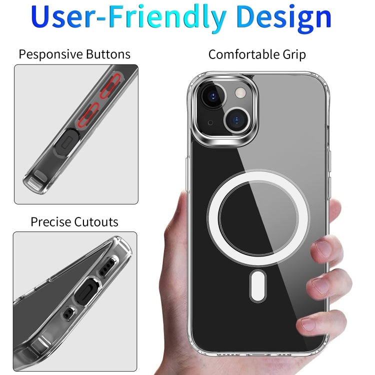 For iPhone 13 mini Magsafe Case Magnetic Ring Clear Crystal Acrylic +TPU Four-corner Airbag Shockproof Case (Transparent) - iPhone 13 mini Cases by buy2fix | Online Shopping UK | buy2fix