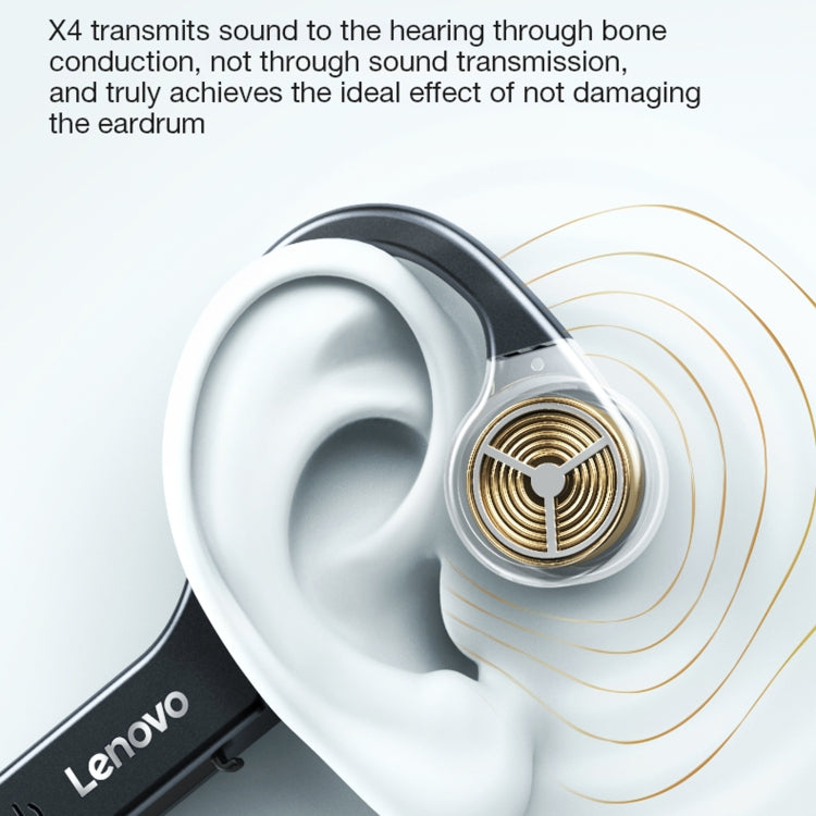 Lenovo X4 Bluetooth 5.0 Waterproof Bone Conduction Wireless Bluetooth Earphone(Black) - Bluetooth Earphone by Lenovo | Online Shopping UK | buy2fix