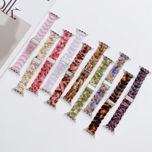 Resin Watch Band For Apple Watch Series 9&8&7 41mm / SE 3&SE 2&6&SE&5&4 40mm / 3&2&1 38mm(White Gold) by buy2fix