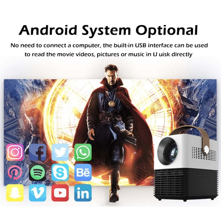 WEJOY L7 854x480P 100 ANSI Lumens Portable Home Theater LED HD Digital Projector with Battery, Android 6.0, 1G+8G, AU Plug - LED Projector by WEJOY | Online Shopping UK | buy2fix