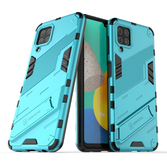 For Samsung Galaxy M32 Punk Armor 2 in 1 PC + TPU Shockproof Case with Invisible Holder(Blue) by buy2fix